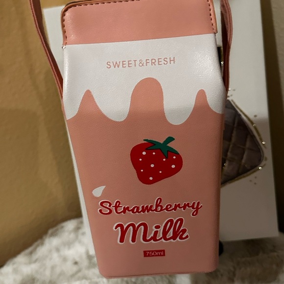 Strawberry Milk Box Crossbody Bag - Picture 2 of 6